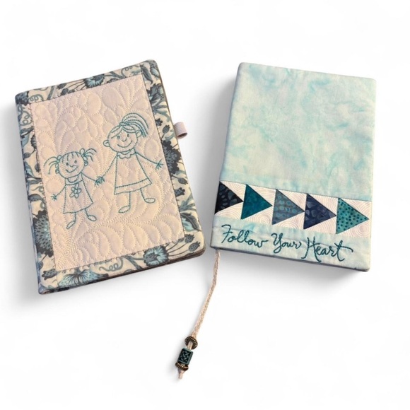 Other - Handmade Quilted Notebook Covers Embroidered Fabric Journal Sleeves Sisterhood